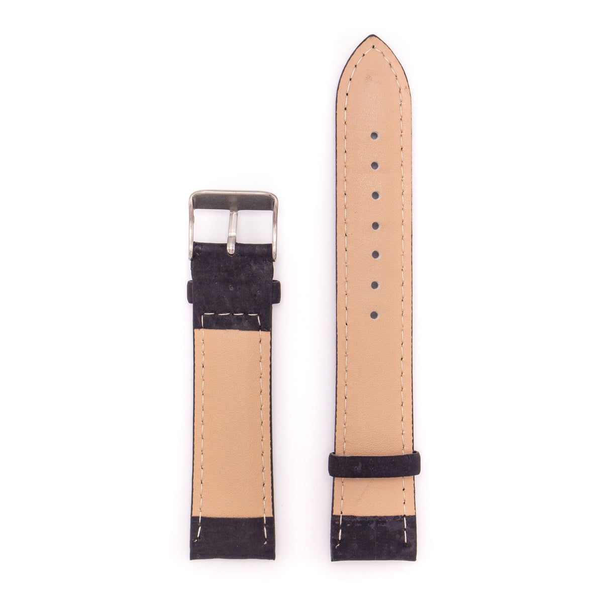 20mm Men's Brown Cork Leather Watch Straps