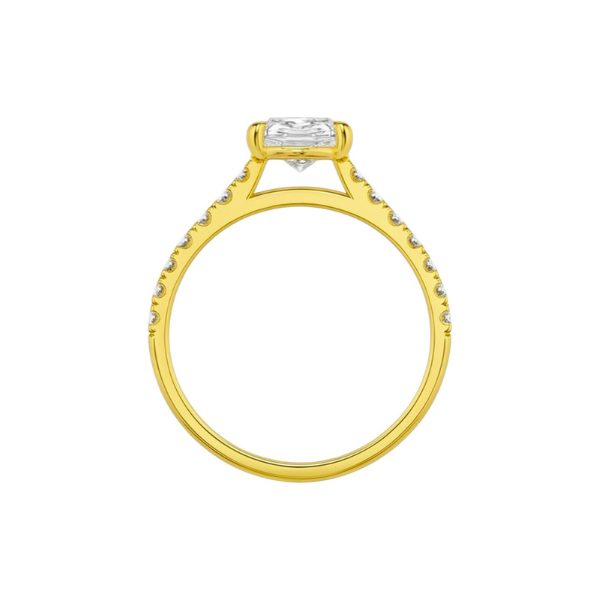 2 Carat Pear Shape Cathedral Setting 14K Solid Gold Diamond Engagement Ring